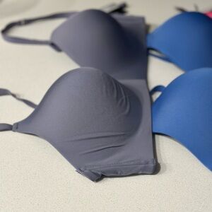 Montelle Wire-Free T-shirt bras size 38D- Blue, Grey, Watermelon